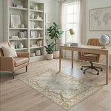 Cream Rose Blossom Branch Floral Rug