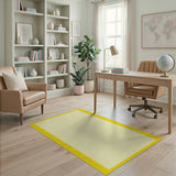 Vibrant Yellow Border Textured Area Rug