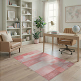 Modern Pink Geometric Block Area Rug