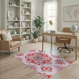 Ornate Pink Ornate Pink Floral Medallion Area Rug