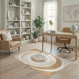 Beige Geometric Swirl Area Rug