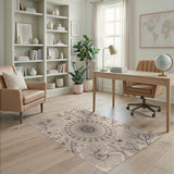 ODIKA Washable Vintage Botanical Line Art Floral Low Pile Area Rug