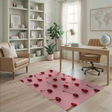 Vibrant Cherry Fruit Pattern Area Rug