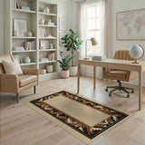 Southwestern Brown Tan Geometric Border Area Rug