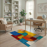 Multi-color and Patterns Vibrant Geometric Multi-Color Area Rug