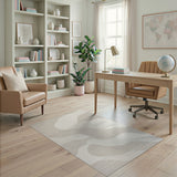 Beige Abstract Wave Abstract Area Rug