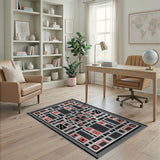 Striking Red Geometric Modern Area Rug