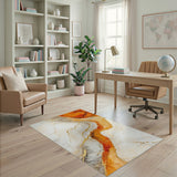 Orange Gold Abstract Area Rug