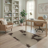 Beige Abstract Brown Splatter Area Rug