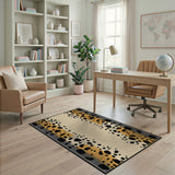 Orange Leopard Print Distressed Area Rug