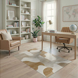 Wavy Organic Brown Tan Area Rug