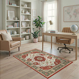 Traditional Persian Red Floral Persian Medallion Area Rug