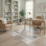 Geometric Modern Beige and Neutral Modern Beige Geometric Block Area Rug