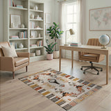 Southwestern Black Buffalo Skull Area Rug