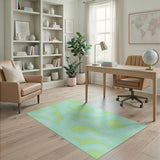 Organic Mint Green Wave Abstract Area Rug