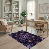 Purple Atomic Orbit Geometric Area Rug