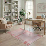 Pink Blush Pink Geometric Stripe Area Rug