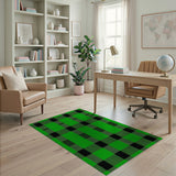 Bold Green Black Buffalo Check Area Rug