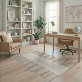 Beige Cream Vertical Stripe Area Rug