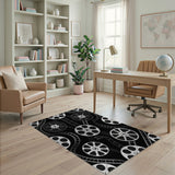 Cinematic Film Reel Black White Area Rug