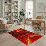 Fiery Lava Wave Red Area Rug