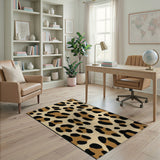 Leopard Print Brown Tan Boho Chic Area Rug
