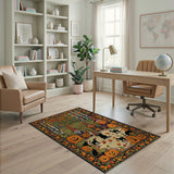 Halloween Gnomes Pumpkins Black Cats Area Rug