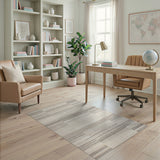 Geometric Modern Grey Striped Geometric Area Rug
