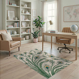 Multi-color and Patterns Majestic Peacock Feathers Area Rug