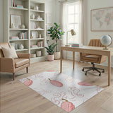 Whimsical Pink Pumpkin Swirl Area Rug