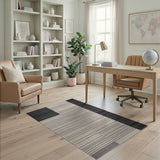 Bold Black Block Stripe Geometric Area Rug