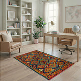 Vibrant Geometric Multi-Color Southwestern Rug