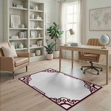 Ornate Red Persian Frame Area Rug