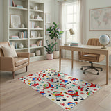 Festive Cartoon Snowmen Area Rug