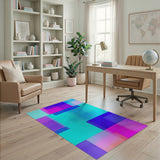 Vibrant Geometric Overlay Area Rug