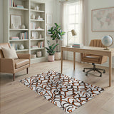 Orange Swirling Orange Abstract Area Rug