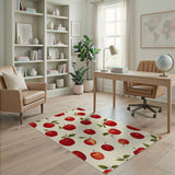 Ripe Red Apple Fruit Pattern Area Rug