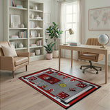 Red Arcade Billiards Dice Area Rug