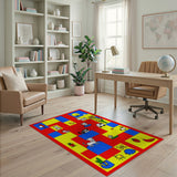 Playful Kids Cartoon Animal Patchwork Rug