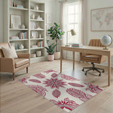 Red Red Floral Vintage Area Rug