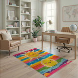 Smiling Sun Rainbow Kids Cartoon Rug