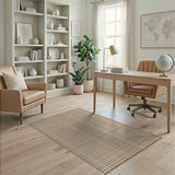 Tan Brown Checkered Rustic Farmhouse Rug