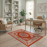 Elegant Red Persian Mandala Area Rug