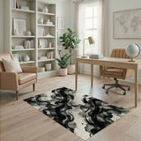 Abstract Black Ink Splash Area Rug