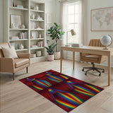 Rainbow Curtain Striped Area Rug
