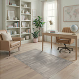 Grey Geometric Block Stripe Area Rug