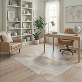 Beige Blush Abstract Organic Shapes Area Rug