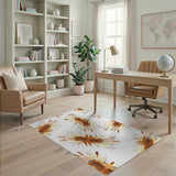 Abstract Orange Spike Burst Area Rug