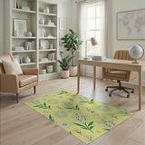 Sunny Yellow Daisy Chamomile Floral Rug