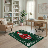 Jolly Santa Claus Snowflakes Area Rug